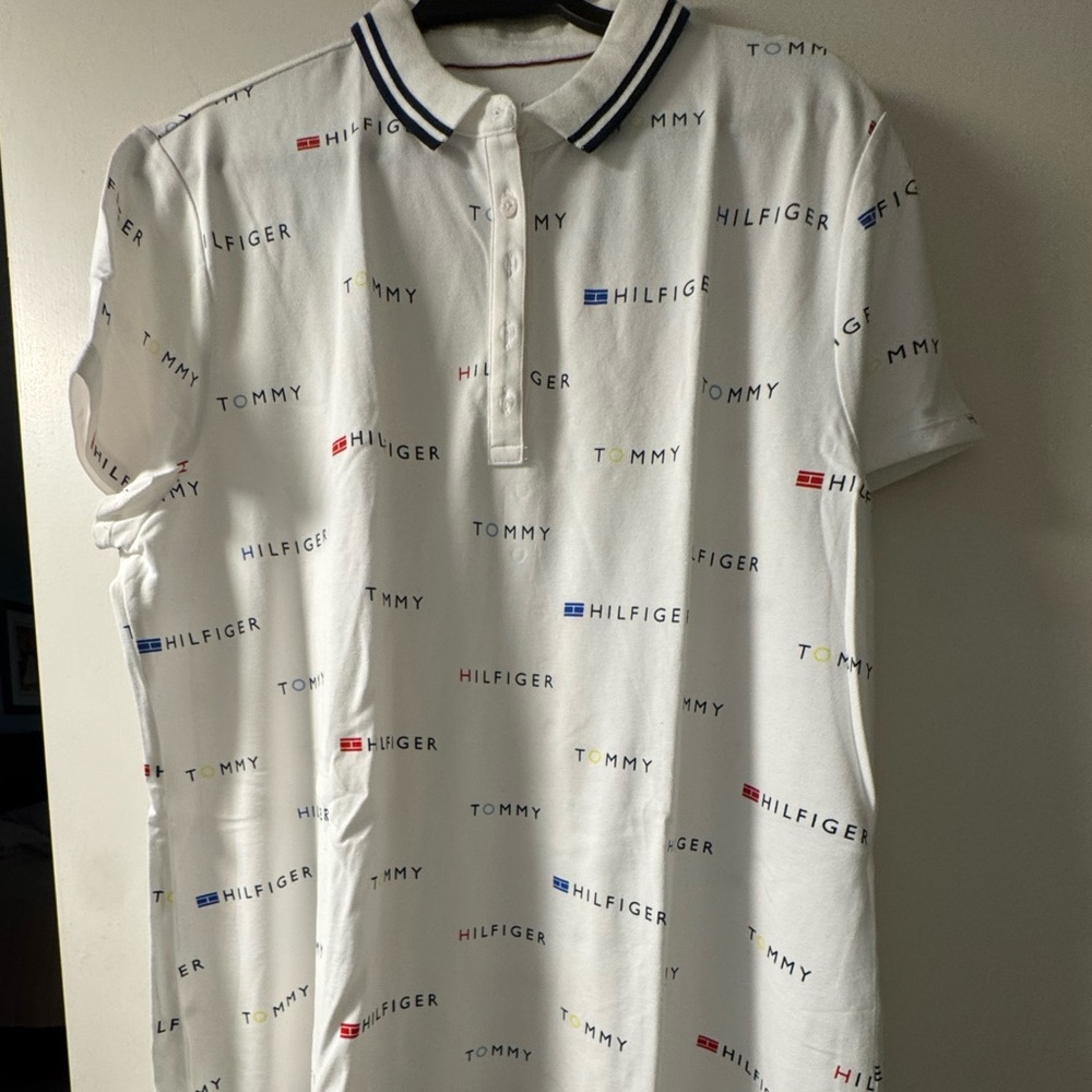 Women’s Tommy Hilfiger Logo Print White Polo Dress